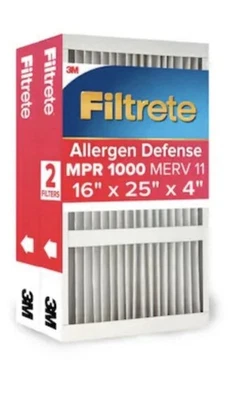Filtrete 16 x 25 x 4 MERV 11 1000 MPR Allergen Defense Air Filters (2 Pack) - Image 1 of 2