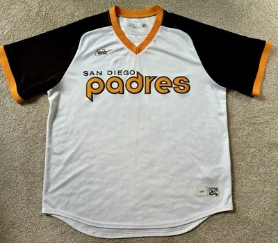 NWOT Nike Cooperstown Collection San Diego Padres MLB Blank Jersey White Brn XL - Image 1 of 4