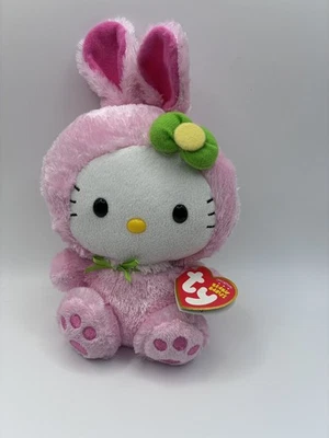 HELLO KITTY Bunny Plush TY Beanie Baby Stuffed Toy 2011 Pink Rabbit SANRIO - Image 1 of 4