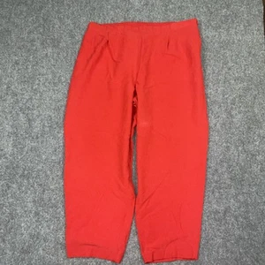 Josephin Chause Pants Womens Size 24 Red Silk Linen Pull On Crop - Flaw - Picture 1 of 11