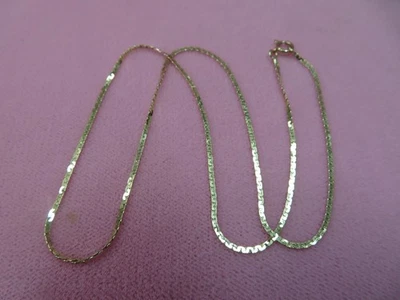 Collar de cadena de eslabones en C planos 16" de colección Italia 14K con cierre de resorte 2,09 gramos Foto 1 de 4