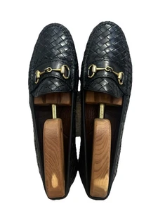 Allen Edmonds Bimini Horsebit gewebte schwarze Leder-Loafer Größe 10 B hergestellt in Italien - Bild 1 von 8