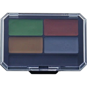 Camo Five Face Paint Colors: Brown/Black/Red/Gray/Green Black Plastic Case MI236 - Picture 1 of 2