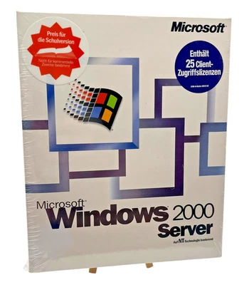 RARITÄT Microsoft Windows 2000 Server inkl. 25 CAL Deutsch  NEU Sealed Big Box - Bild 1 von 3