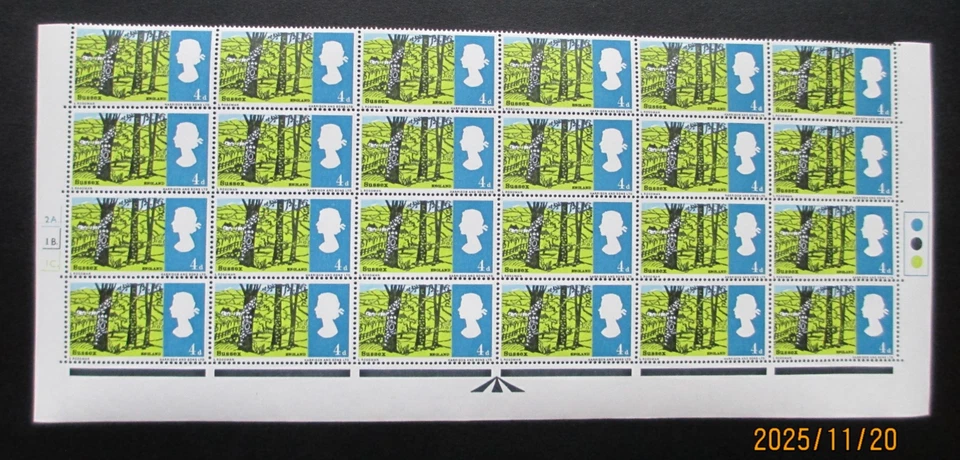 GB - QEII - 1966 -  Bottom Row X 4 - 4d Landscapes Sussex - SG 689 ~ MNH - Image 1 of 1