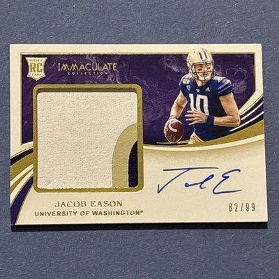2020 Panini Immaculate Jersey Rookie Autographs Jacob Eason #115 /99  - Image 1 of 4