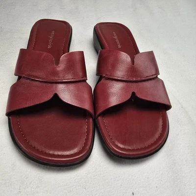 Easy Spirit Sandals Womens 8M Dark Red Slide Comfort Wedge Slip On Casual Shoes - Image 1 of 4