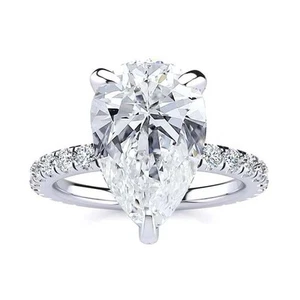 2.56 CT IGI Lab Grown Pear Shape Diamond Ring 18K White Gold G VS1 - Picture 1 of 5