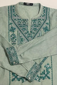 LIMELIGHT Shirt Pakistan- Embroidered Textured Tunic Long Sleeve- Womens SIZE XS - Picture 1 of 15