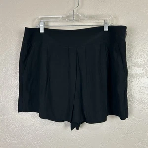 Falda corta Ann Taylor LOFT plisada delantera fluida talla 14 negra - Imagen 1 de 12