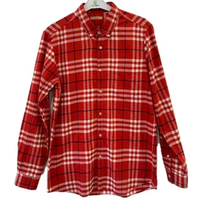 Burberry Brit Men’s Plaid Button-Down Shirt Red Check Long Sleeve Size L #C2 - Picture 1 of 11