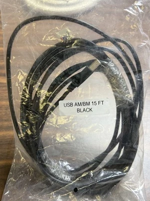 Liberty AV Wire E-USBAB-15 USB 2.0 MOLDED AM-BM 15_ BLACK - Image 1 of 3