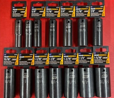 (14) GEARWRENCH STANDARD SAE 1/2" DRIVE DEEP IMPACT SOCKETS SET 1/2" - 1-5/16" - Image 1 of 4