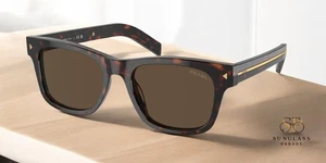 PRADA PR A17S 17N70F Radica Tortoise Dark Brown 54 mm Men's Sunglasses - Picture 1 of 2