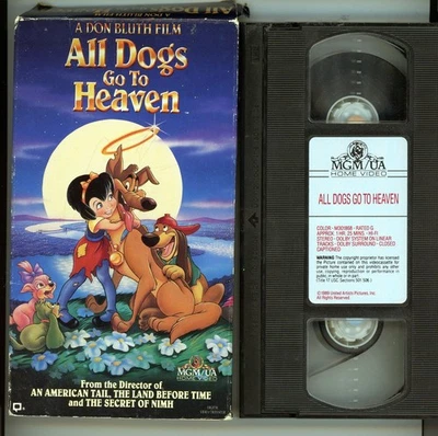 All Dogs Go To Heaven, Movie, VHS, Pre Owned, Animation, 1989 - Image 1 of 2