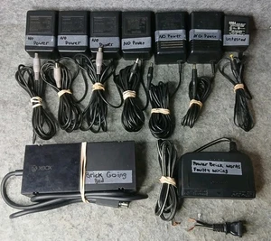 Lot 9 OEM Nintendo Sega Xbox Power Adapters N64 NES SNES Genesis Saturn Parts - Picture 1 of 10