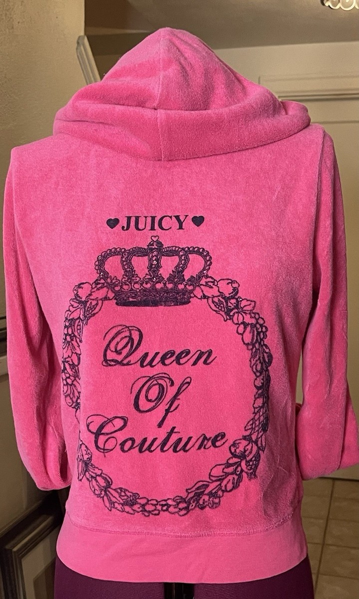 ジューシークチュール ラインストーン ピンク　フーディー Juicy Couture Pink Classic Velour Zip Up Hoodie Rhinestone
