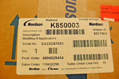 K875003  Nordson Glue Gun MiniBlue II application  - Factory Sealed Box - Image 1 of 4