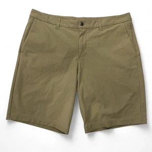 Lululemon Commission Shorts Khaki Mens 36 x 10 Flat Front Golf Casual - Picture 1 of 7