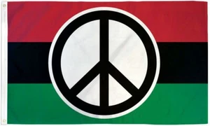 Pan-African Peace Sign Flag 3x5 ft Afro-American Pride Black African Africa - Picture 1 of 1