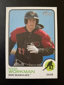 Gage Workman 2022 Topps Heritage Minor League #157 Flip Stock 19/25 Tigers