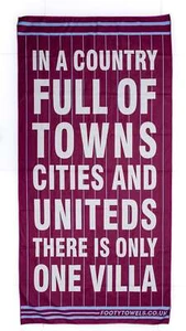 Aston Villa Theres Only one Villa microfibre beach towel with towel bag AVFC - Picture 1 of 5