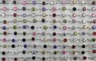 Wholesale Lots 40pcs Wedding Jewelry Round Big Charm Cubic Zirocnia Lady Rings