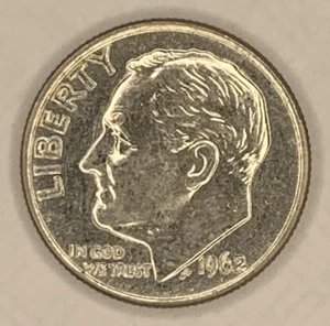1962 P Roosevelt Dime BU ~ 90% Silver ~ Uncirculated U.S. Coin from Roll ~ D3051 - Picture 1 of 2