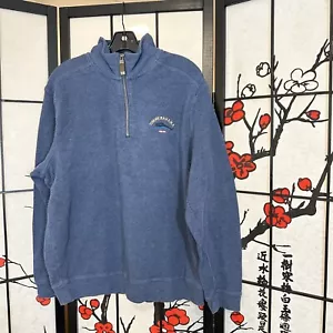 TOMMY BAHAMA Size L Mens 1/4 Zip Cotton Sweatshirt Golf Casual Blue Swordfish - Picture 1 of 5