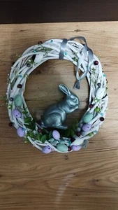Türkranz Wandkranz Ostern Wandkranz Blumenkranz mit Ostereier Osterdekoration - Bild 1 von 3
