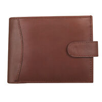 Mens RFID Blocking Soft Leather Wallet, ID Window, Zip And Coin 