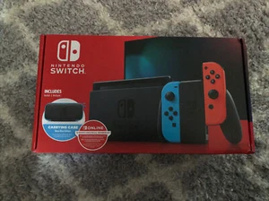 Nintendo Switch W Neon Blue & Red Joy‑Con  32GB and Case And 12 Month Membership - Picture 1 of 1