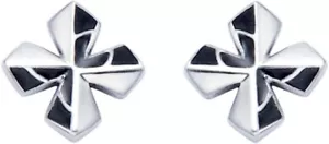 Stainless Steel Cross Stud Earrings - Picture 1 of 1