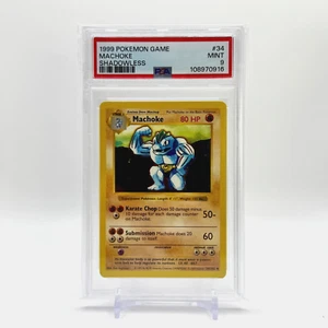 Shadowless Machoke 34/102 - Base Set Pokemon Card - PSA 9 MINT - Picture 1 of 3