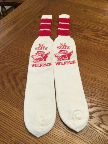 VTG 1970s or 1980s N C State Wolfpack Athletic Tube Socks Unused Cover