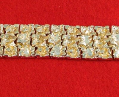 Herren 14 Karat Vergoldet 9 " Klumpen Armband 2.2cm Breit Über 94 Gramm Of Bling - Bild 1 von 2