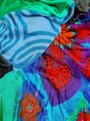 Custo Barcelona Hippie Ethno Stretch Kleid Mandala Smaragd GRÜN Türkis L 42 TOP - Bild 1 von 4