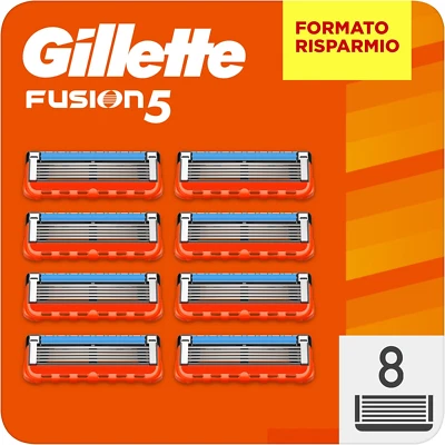 Gillette Fusion 5 LAMETTE DA BARBA, 8 RICAMBI Da 5 Lame Originali Nuove