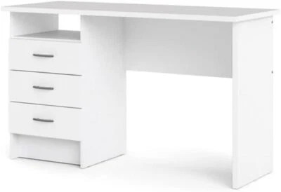 Escritorio Tvilum Whitman con 3 cajones, blanco, 18,9"D x 47,24"W x 28,35"H, madera Foto 1 de 4
