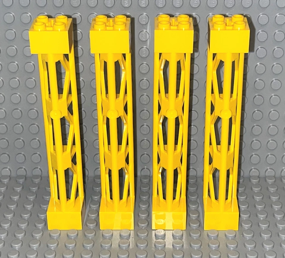 乐高 95347 Support Girder 黄色 2X2X10 - 3 Posts 3 Sections(4 件装) — 第 1/1 张图片