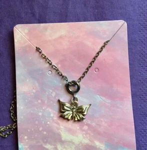 Silber detaillierte Schmetterling Halskette - Bild 1 von 2