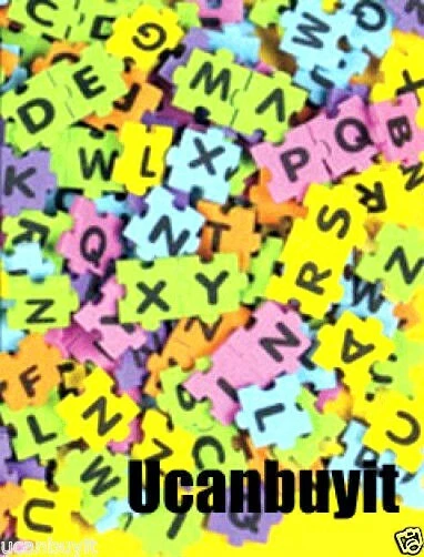 100pcs 1/2" Adhesive Foam Puzzle Piece ALPHABET LETTERS Puzzle Cut Ages 3+ - Image 1 of 1