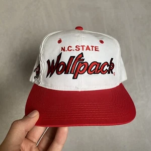 Vintage NC State Wolfpack Logo Script Sports Specialties Snapback Hat Cap - Picture 1 of 14