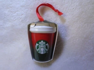 Starbucks 2021 Holiday Christmas Red Green Ceramic Cup Ornament NIP - Picture 1 of 6