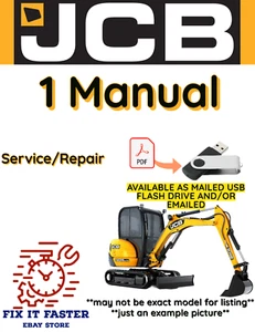 JCB 8055 MINI EXCAVADORA SERVICIO TALLER DE REPARACIÓN MANUAL PDF USB - Imagen 1 de 3