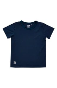 Tom & Teddy Short Sleeve Rash Guard Tee Boys 7/8 Deep Blue Crew Neck Pullover - Picture 1 of 16