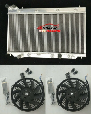 Aluminum Radiator + Fans For Honda Fit GD3 1.5L L4 07 08 AT/MT 2007-2008 - Image 1 of 4