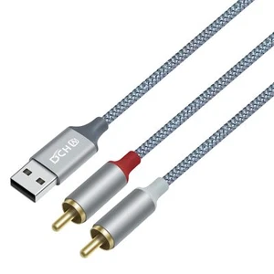 4ft RCA to USB Audio Cable Type A to 2 RCA Adapter Cord Male 2RCA Y Splitter ... - Picture 1 of 6
