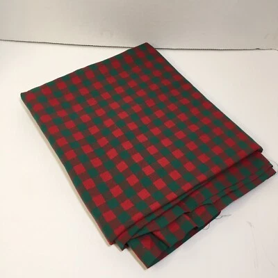 2 & 1/3 Yards Green Red Plaid Fabric 58" wide 100% Cotton - Image 1 of 4