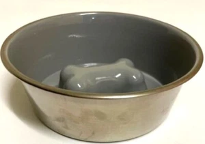 New Petmate Painted Stainless Steel Slow Feed Dog Bowl 30 oz / 4 cup. Made India - Picture 1 of 2